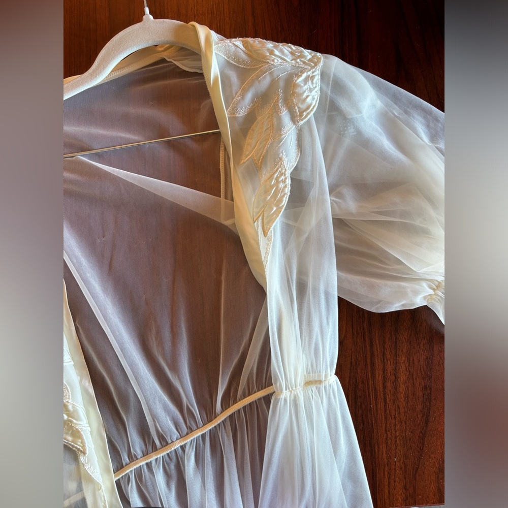 Vintage sheer bridal robe